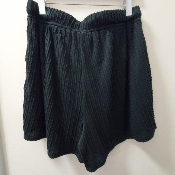 Rib Knit Shorts, Black - Picture 2 of 8